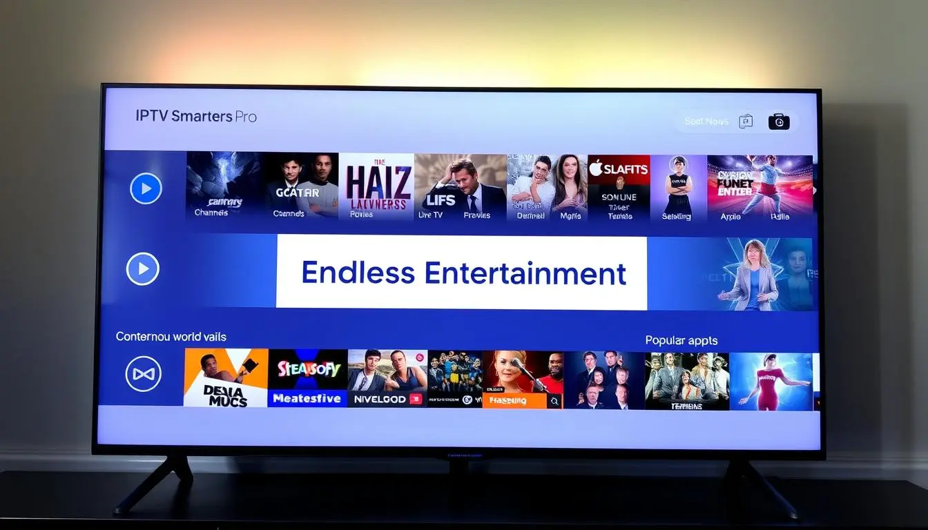 IPTV Smarters Pro Samsung TV app interface displayed on a Samsung Smart TV screen