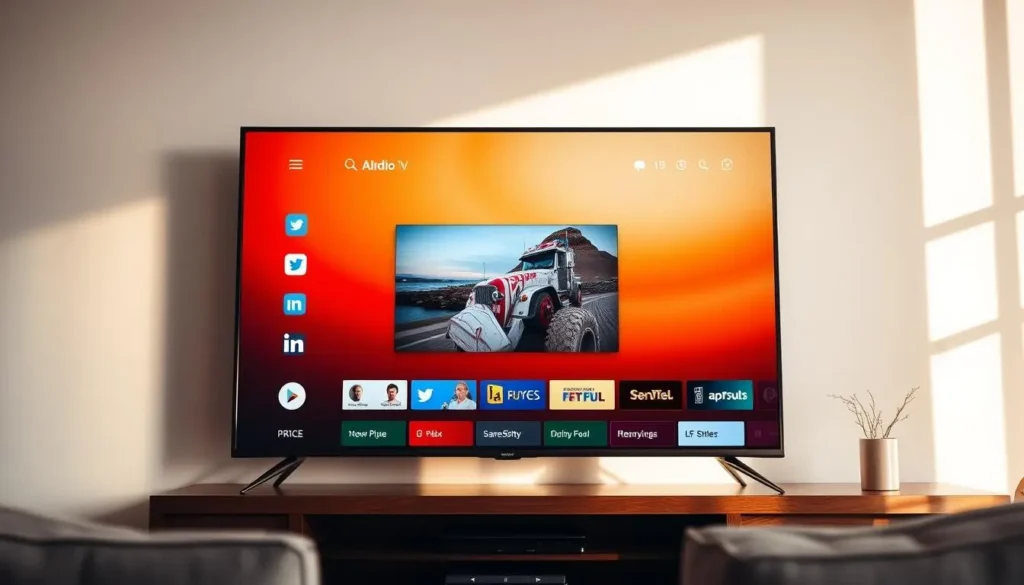 IPTV Smarters Pro on Smart TV showing the app interface on the home screen.